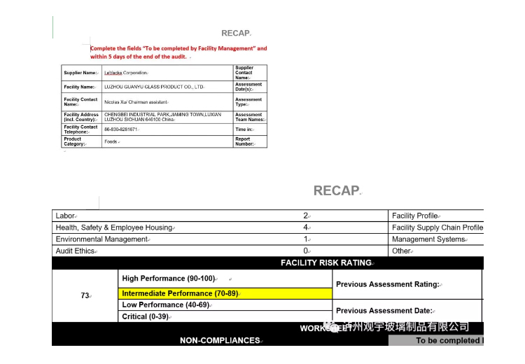 快讯：热烈：劂蛑萦览指遹lg888888玻璃制品有限公司顺利通过UL COSTCO验厂！